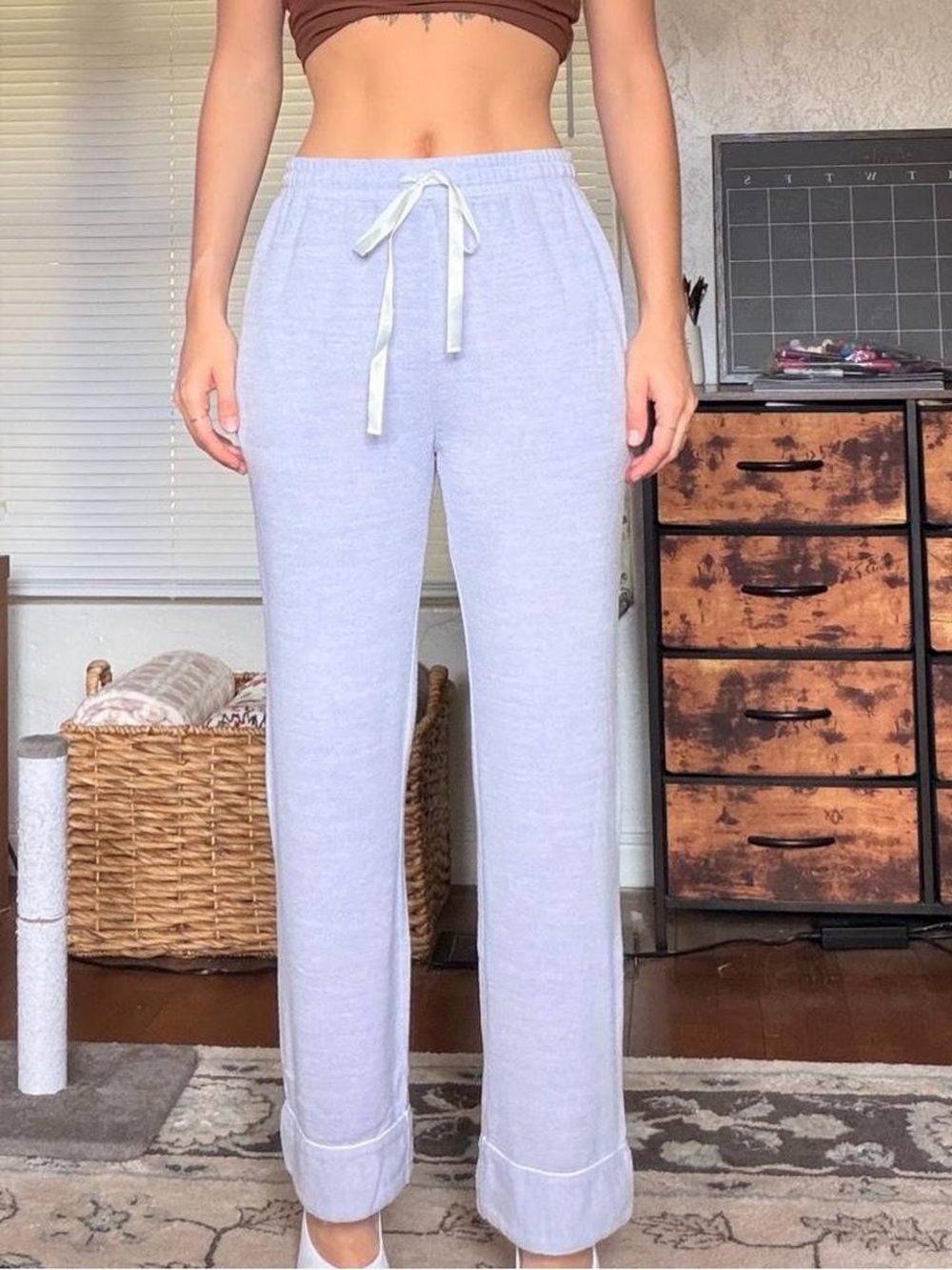 Women's Light Lavender Lounge Pants with Drawstring